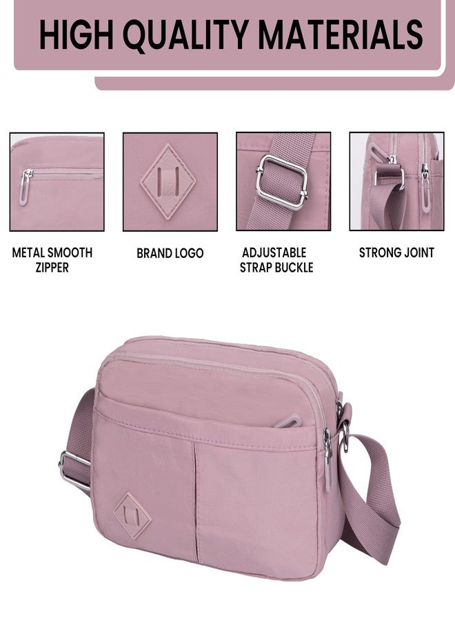 PRANIJ Women’s Crossbody Bag - Lightweight Waterproof Shoulder Bag with Multiple Pockets, Adjustable Strap, Stylish Travel Purse for Everyday Use (Orchid Blush) - Image 2
